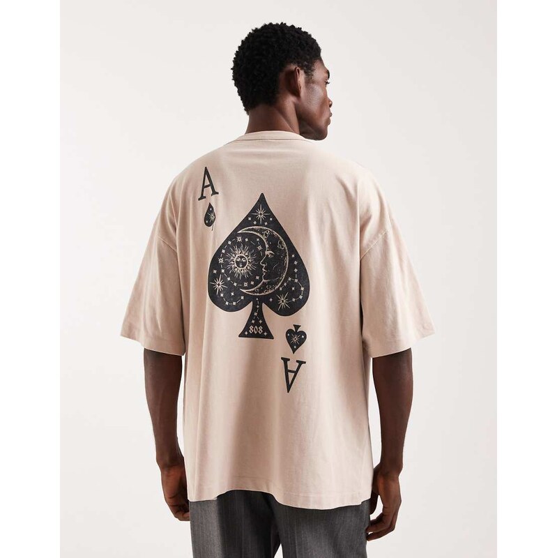 ASOS DESIGN heavyweight oversized t-shirt with ace of spades
