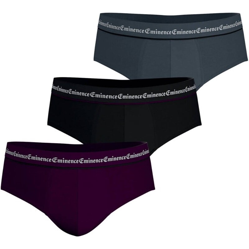 Blancheporte Sada 3 slipů Business Chic antracitová+černá