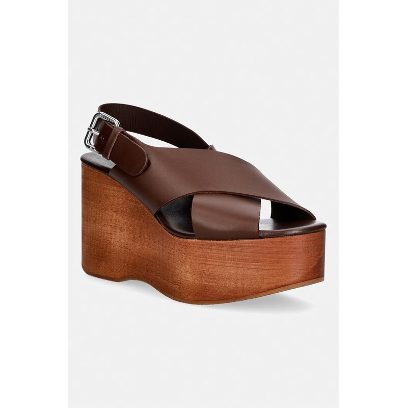 Weekend Max Mara sandály kožené Wkaangio