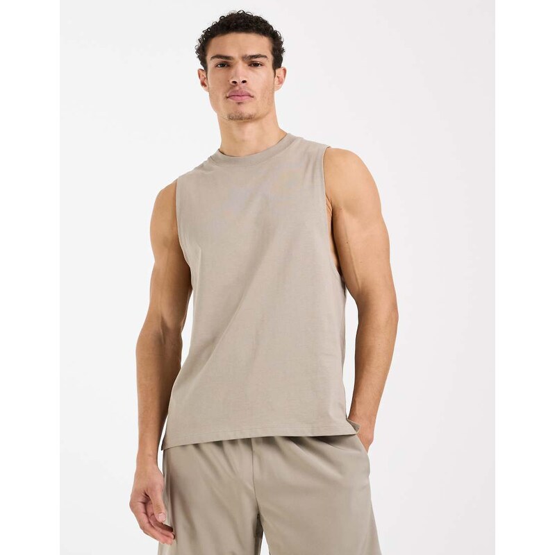 4505 Icon cotton drop armhole training vest with quick dry finish in 115518916