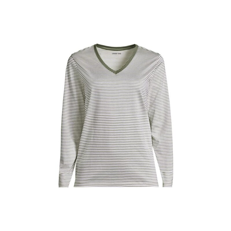 Supima Long Sleeved T-shirt, Women, size: 20-22, plus, Green, Cotton, 115236255