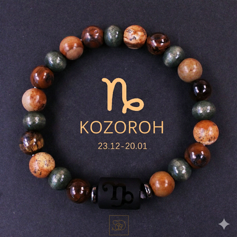 Srdcem darované Dárkový set Kozoroh: Náramek z minerálů s osobním 113686867