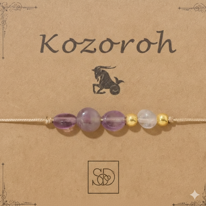 Srdcem darované Dárkový set Kozoroh: Náramek z minerálů s osobním 113686878