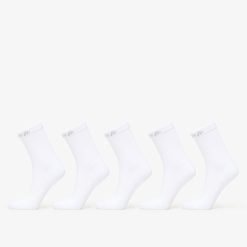 Ponožky Craft Core Dry High Sock 5-Pack White 40-42
