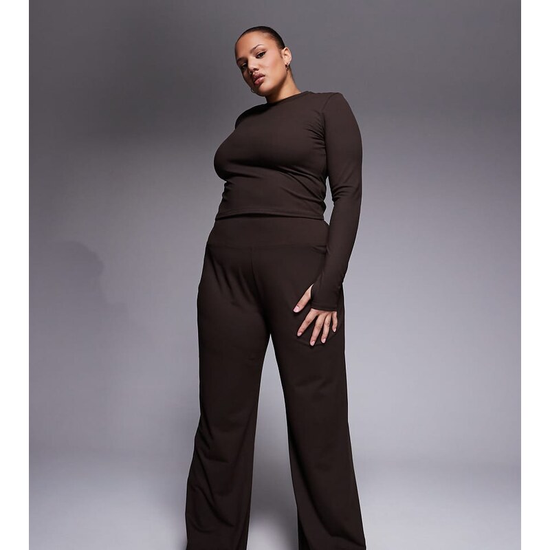 4505 Curve Icon soft touch high waist wide leg dance pant in