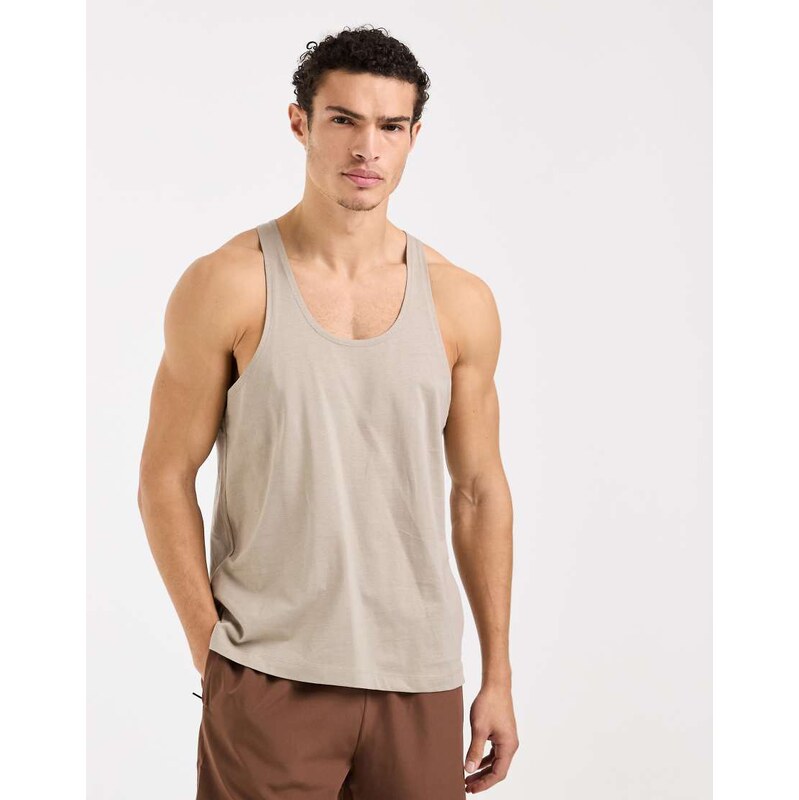 4505 Icon cotton stringer vest with quick dry finish in greige-Neutral 115518940