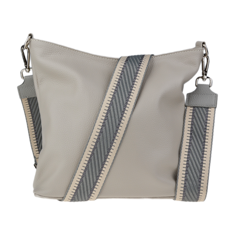 Šedá kožená italská crossbody kabelka Amalia Grigia Perla IV