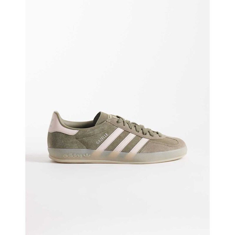 adidas Originals Gazelle Indoor trainers in green and light pink