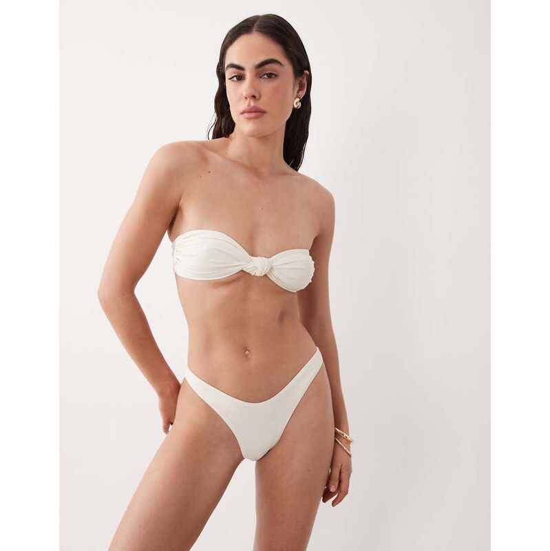 Miss Selfridge mix and match V front high leg bottom in cream