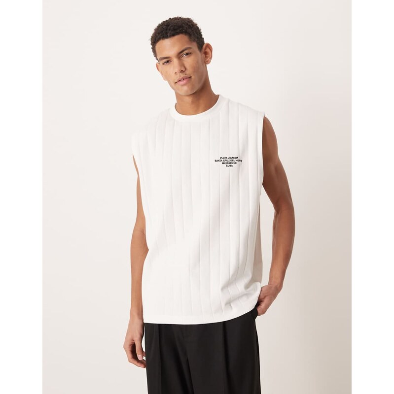 ASOS DESIGN heavyweight oversized tank with chest embroidery in
