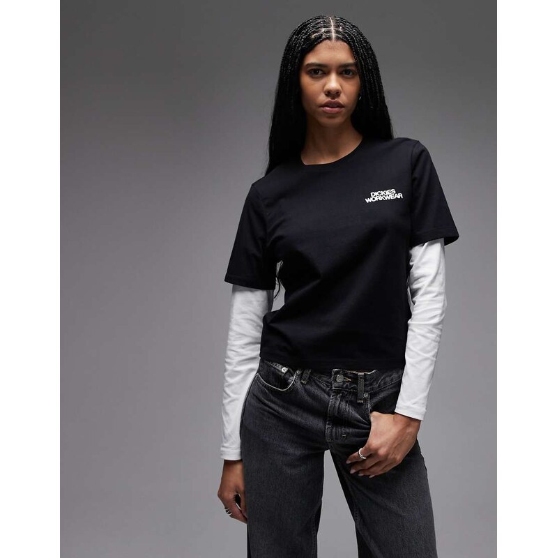 Dickies Torrey double layered t-shirt in black 113691404