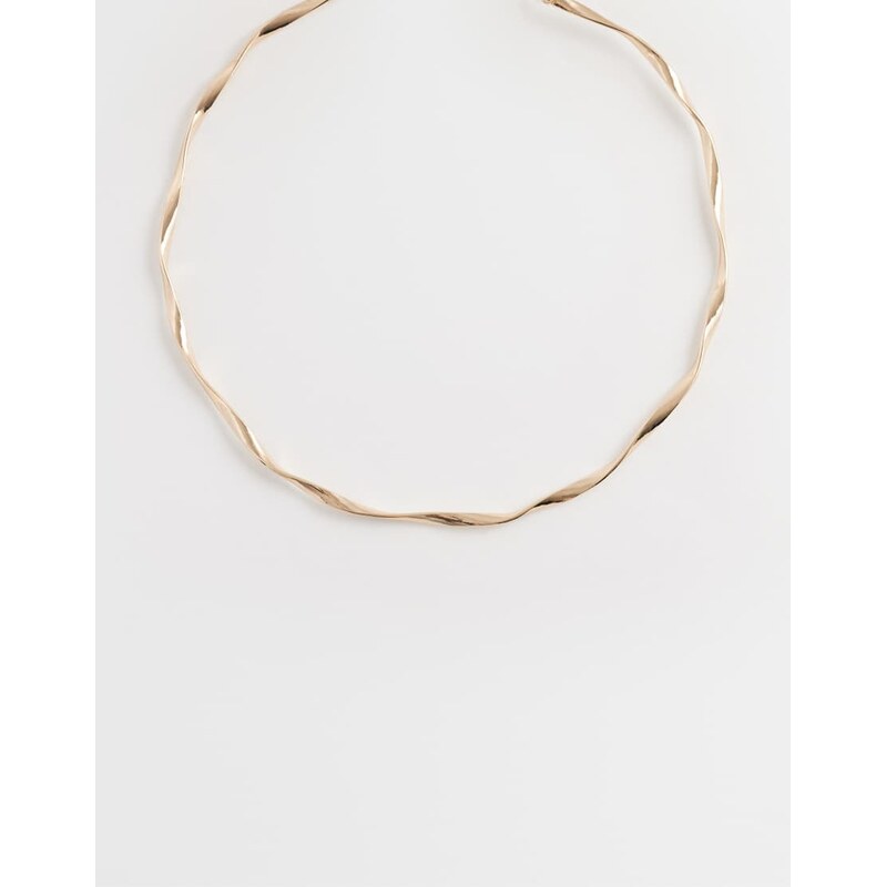 ASOS DESIGN twisted torque choker in gold tone 113691424