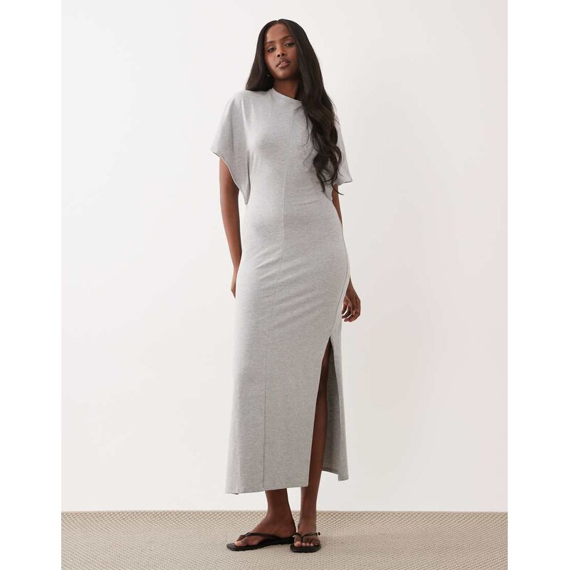 ASOS DESIGN short batwing sleeve maxi dress with exposed seam