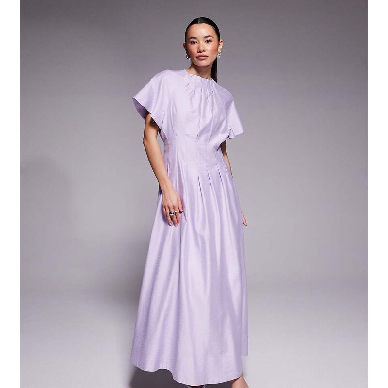 Forever New Petite flutter sleeve midaxi dress in lilac-Pink 114281497