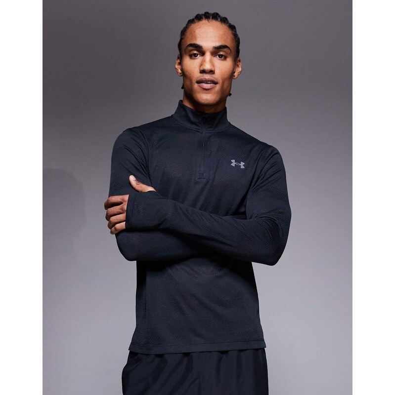 Under Armour Velociti quarter-zip running t-shirt in black