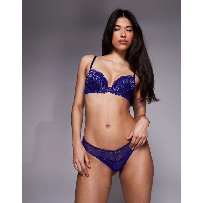 Ann Summers Sexy Lace thong in blueberry 113707833