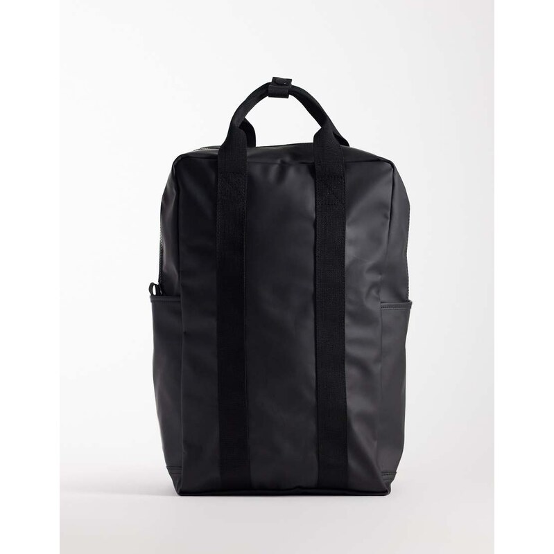 ASOS DESIGN rubberised backpack in black
