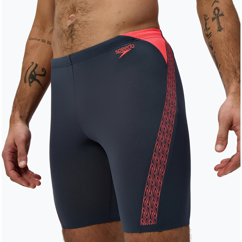 Pánské plavecké jammery Speedo Hyper Boom Splice grey lead/neon