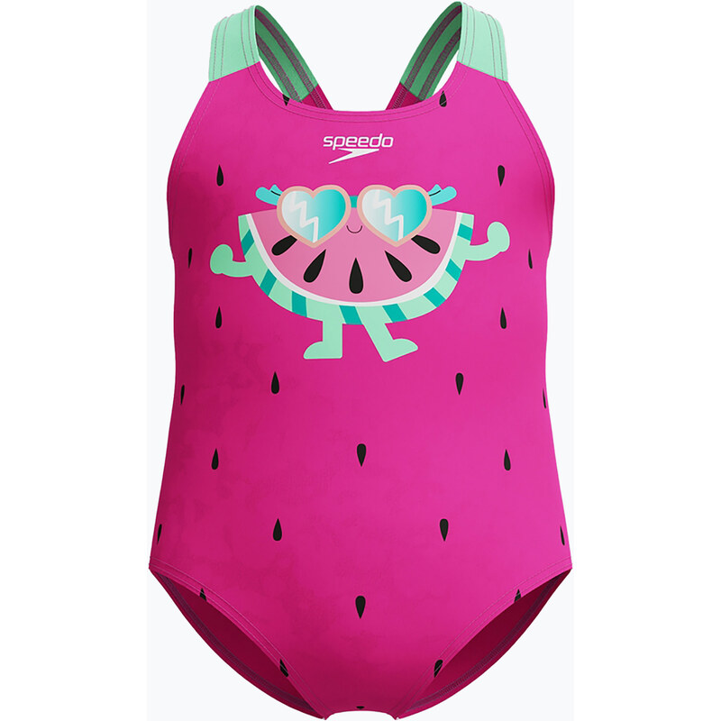 Dětské jednodílné plavky Speedo Digital Printed neon bubblegum