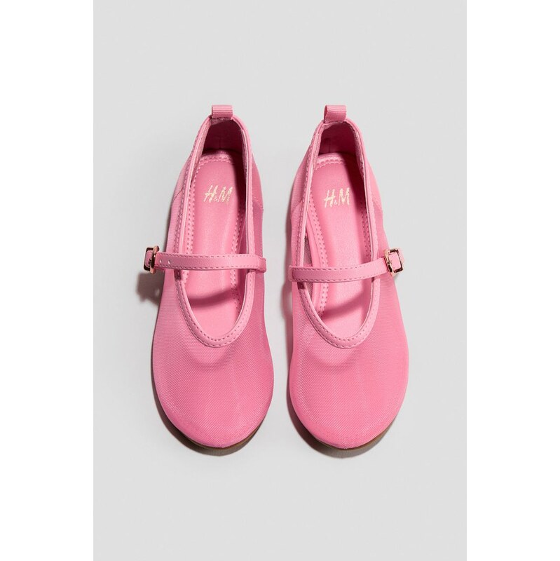 H&M - Síťované balerínky Mary Jane - růžová 113694701