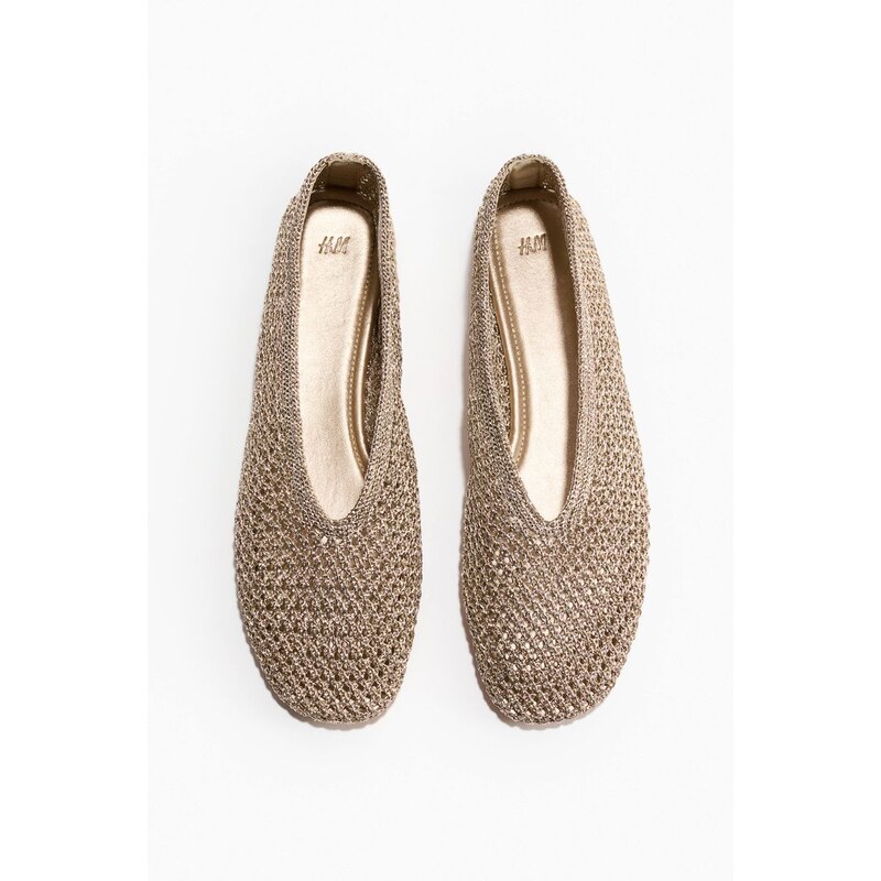 H&M - Splétané balerínky - zlatá 113694712