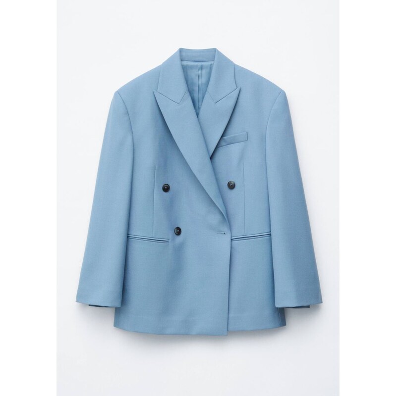 H&M - Dvouřadé vlněné sako - modrá 113694740