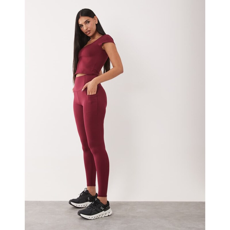 4505 Hourglass active waist snatching high rise gym legging in cherry 115515824
