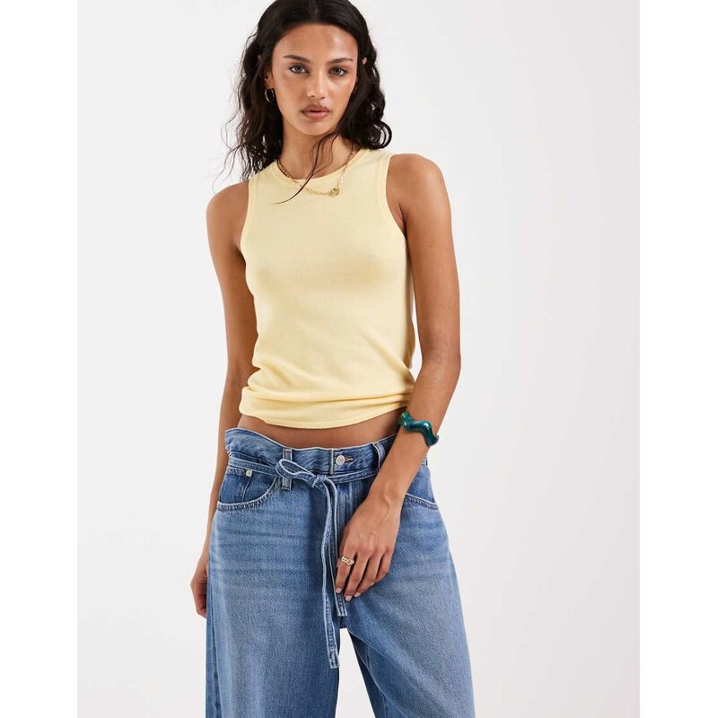 JJXX knitted vest top in butteryellow