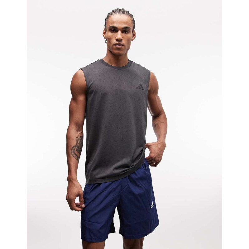 adidas performance adidas Training seamless vest top in dark
