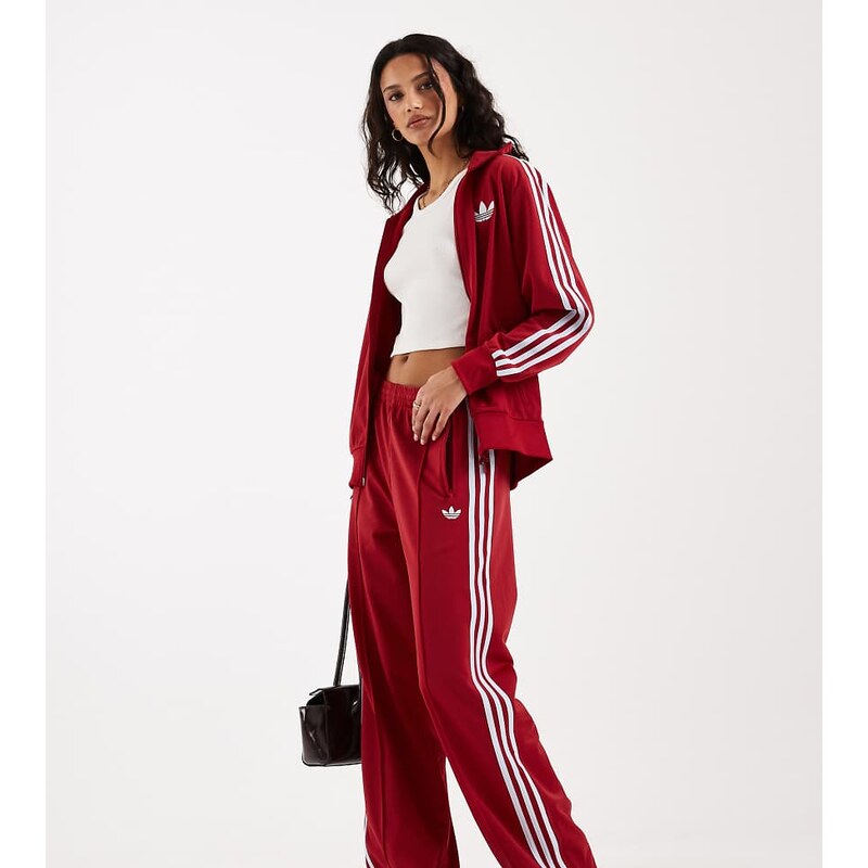 adidas Originals Firebird loose track pants in dark red and blue