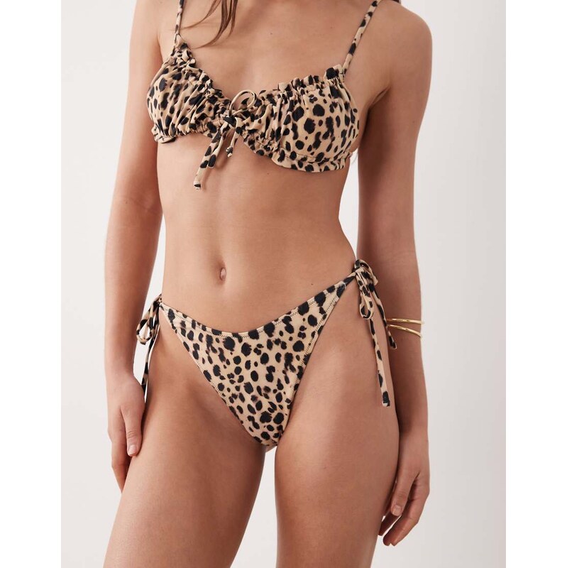 Miss Selfridge mix and match tie side ruched bum bikini bottom