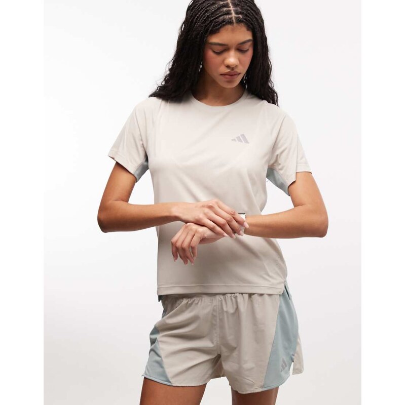 adidas performance adidas Running ADI365 t-shirt in stone-White