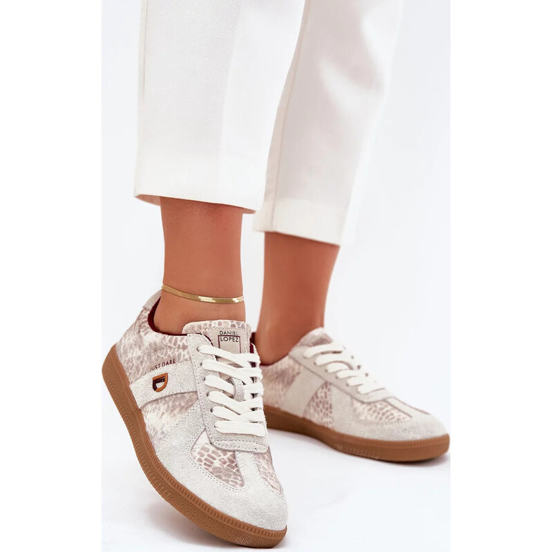 Kesi Béžové dámské sneakers Daniel Lopez Just Dare se zvířecím vzorem 113706263