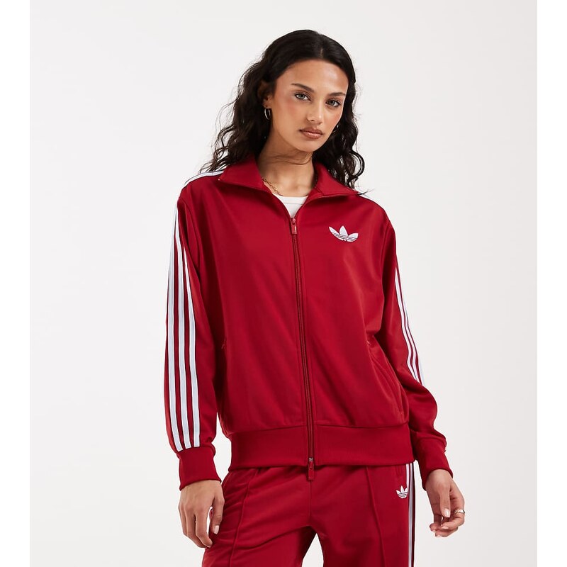 adidas Originals Firebird loose track top in dark red and blue - 114256582