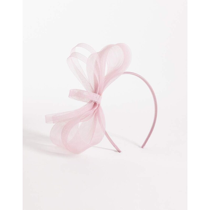 My Accessories mesh bow fascinator in dusty pink 114259900
