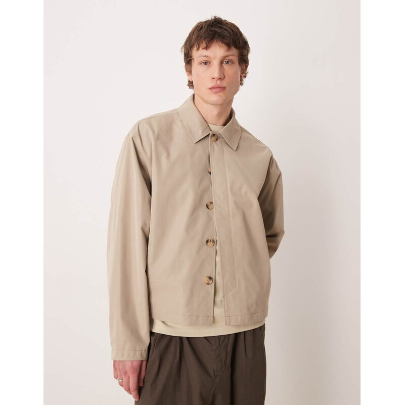 ASOS DESIGN oversized jacket in stone-Neutral