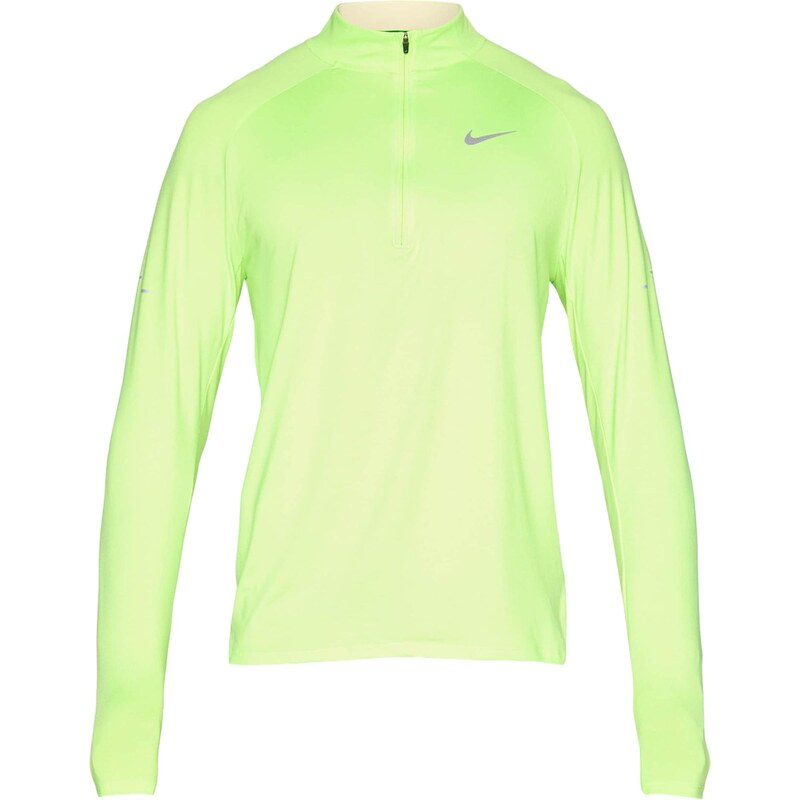 NIKE Funkční tričko Stride svítivě zelená / stříbrná