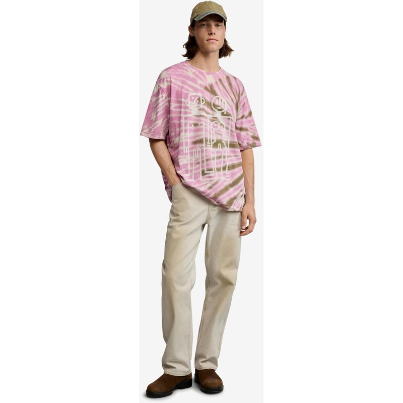 Desigual Tričko olivová / pink / bílá