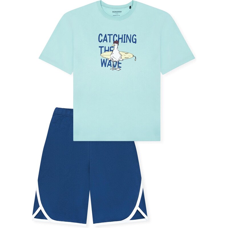 SCHIESSER Pyžamo  Teens Nightwear  modrá / tyrkysová