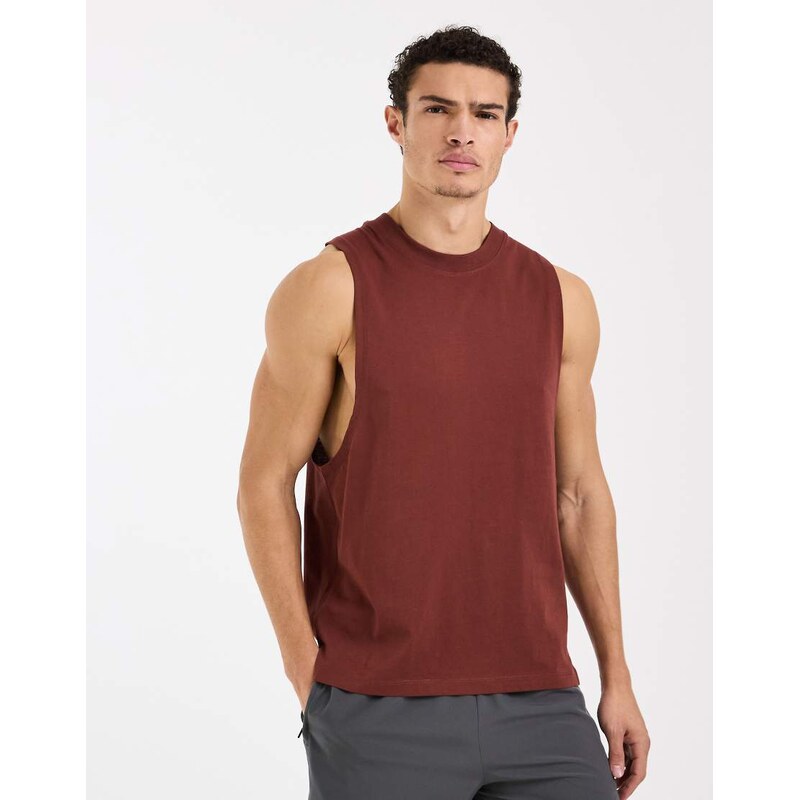 4505 Icon cotton drop armhole training vest with quick dry finish in 115518957