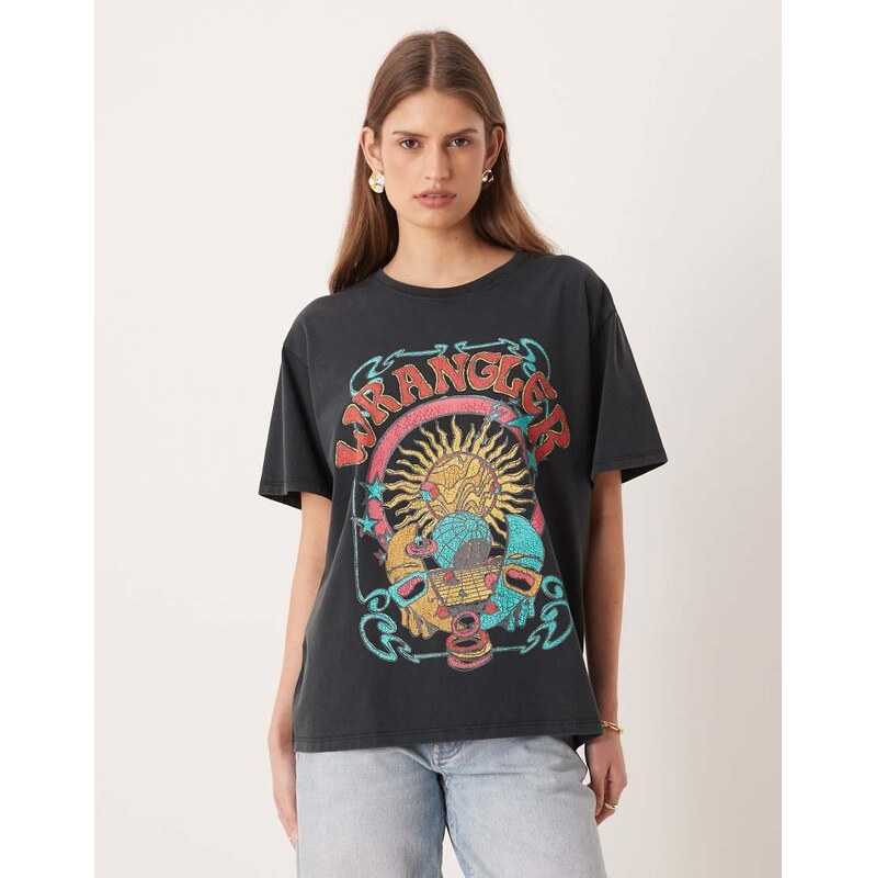 Wrangler girlfriend tee in black