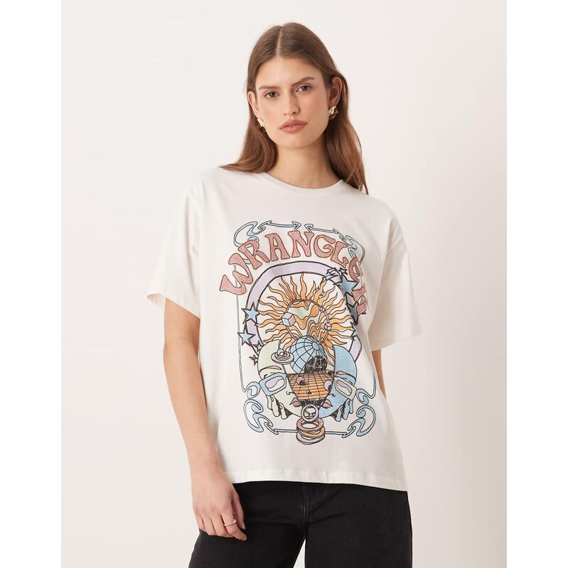 Wrangler girlfriend tee in off-white