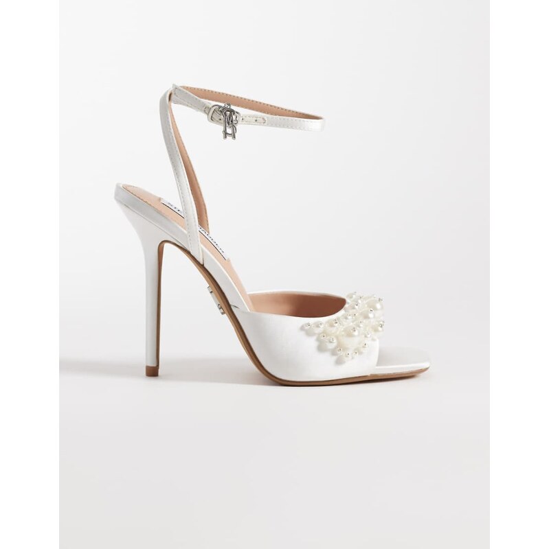 Steve Madden Atheria heeled sandal with pearls in ivory satin