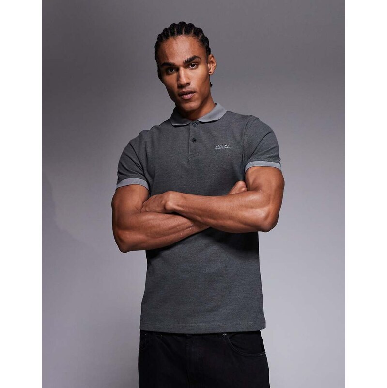 Barbour International Cowley short sleeve tipped logo polo shirt in 114456395