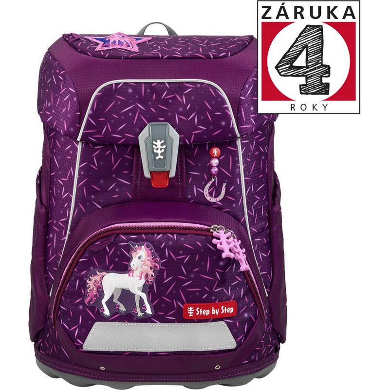 Školní aktovka Step by Step FIT, Pretty Unicorn Nuala - 5 dílný