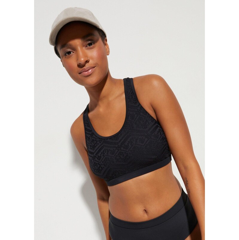 bonprix Bikinový podprsenkový top s krajkou černá Žena 114564110