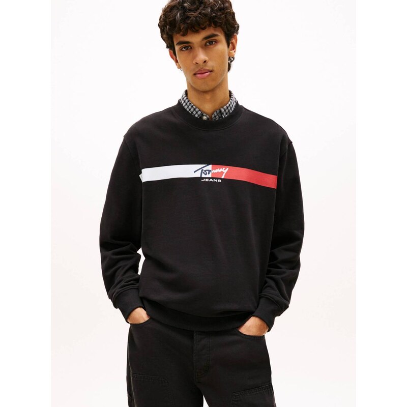Tommy Jeans pánská černá mikina