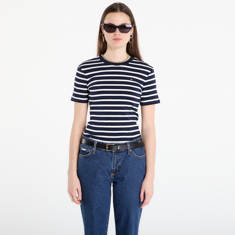 Tričko Tommy Hilfiger Slim Cody C-Nk S/S Tee Breton Stripe Dark