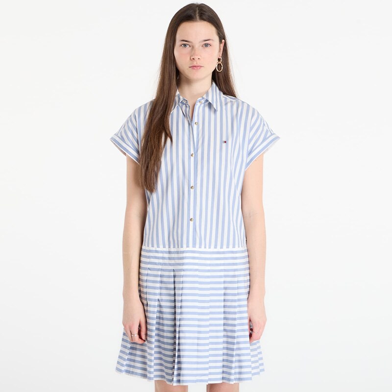 Šaty Tommy Hilfiger Poplin Pleated Short Ss Dress White Banker Stp 113729621