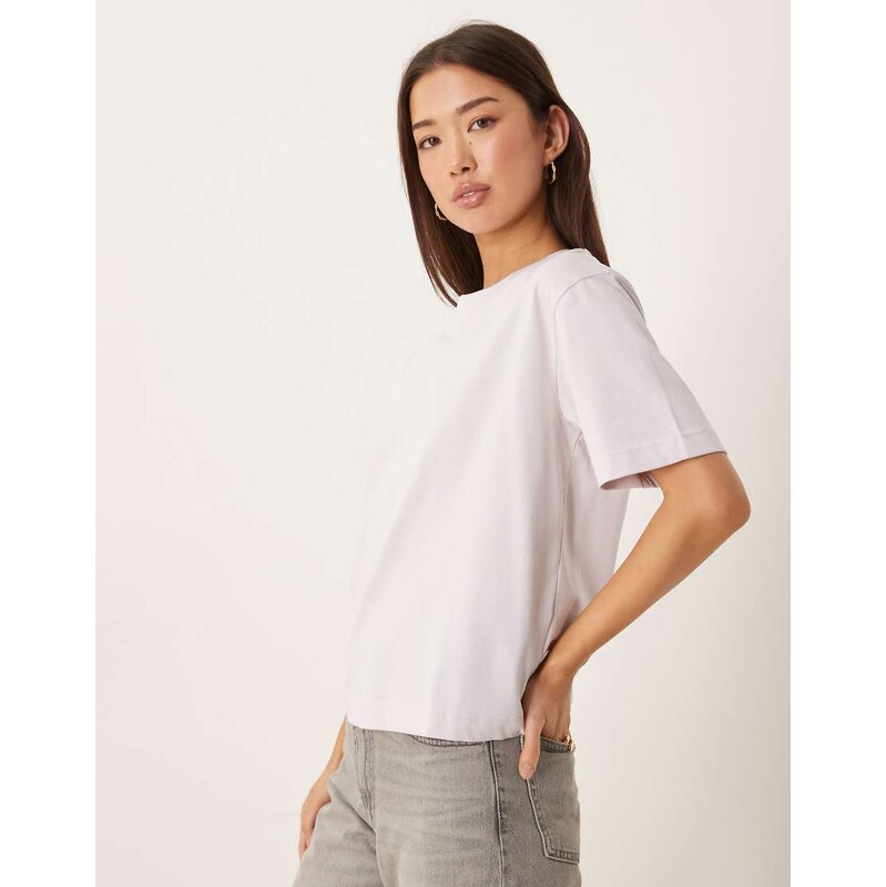 Gina Tricot short sleeve boxy t-shirt in light lavendar purple